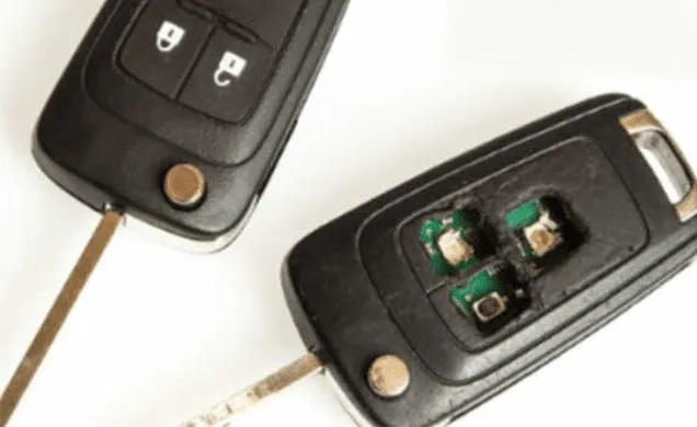 worn-out car key buttons