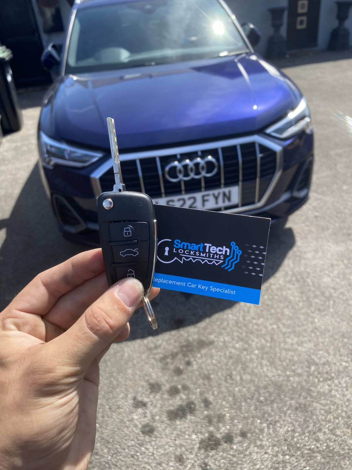 Audi Q3 — Flip key cut and coded